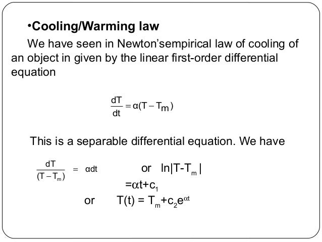 newton law of cooling wind example