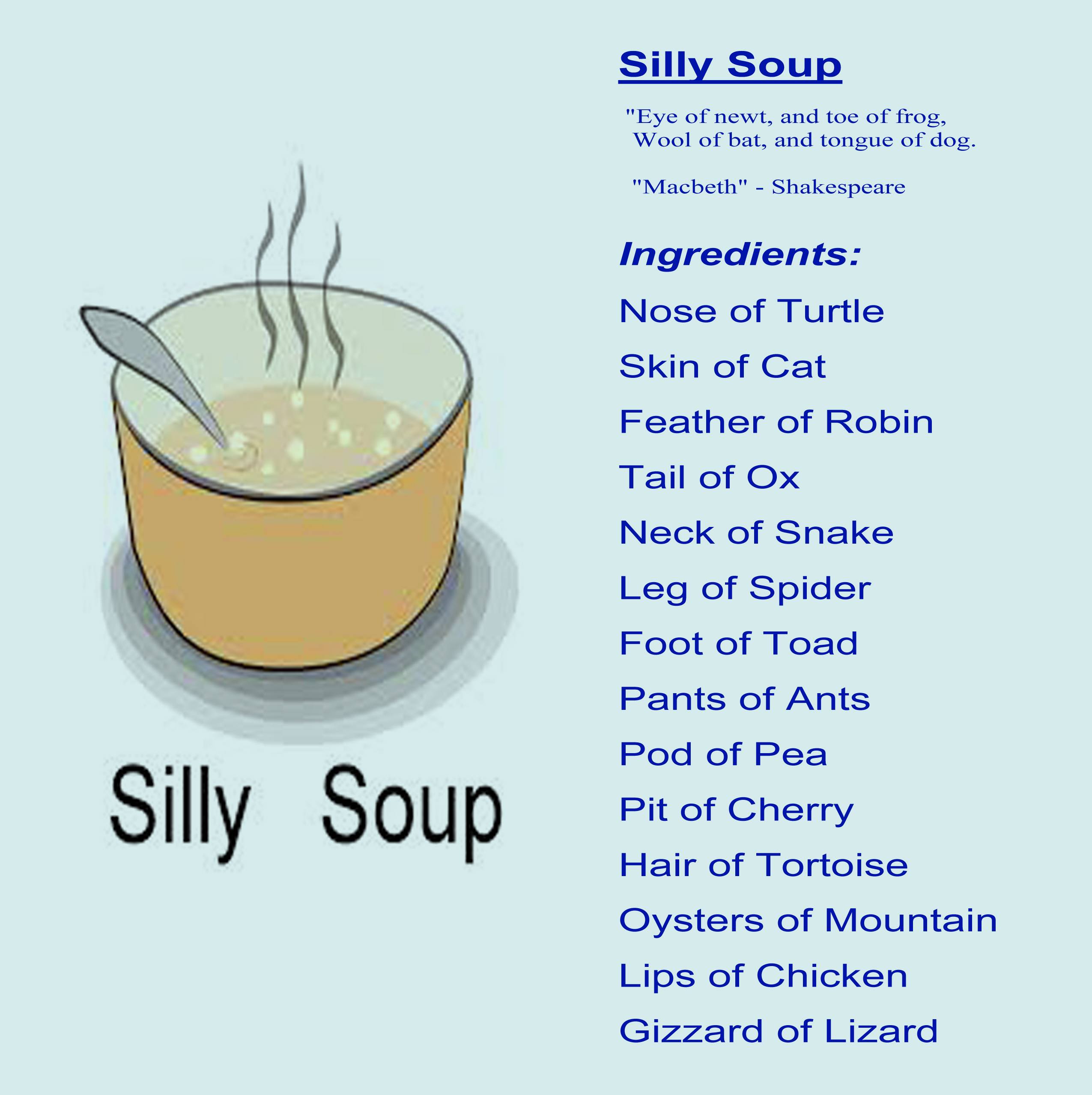 menu example soup of the day