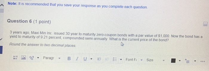 par value of a bond example