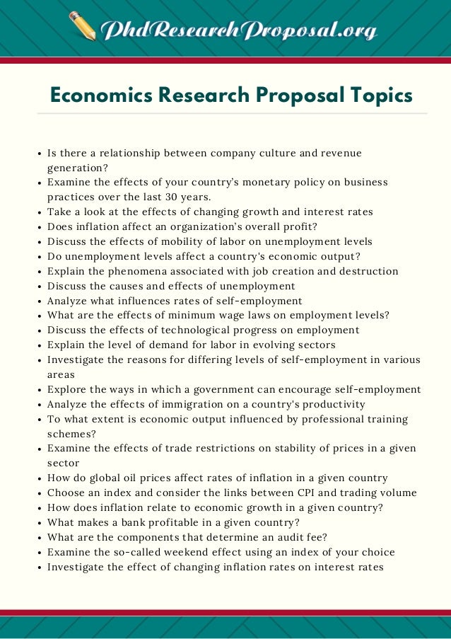 research proposal for economics example