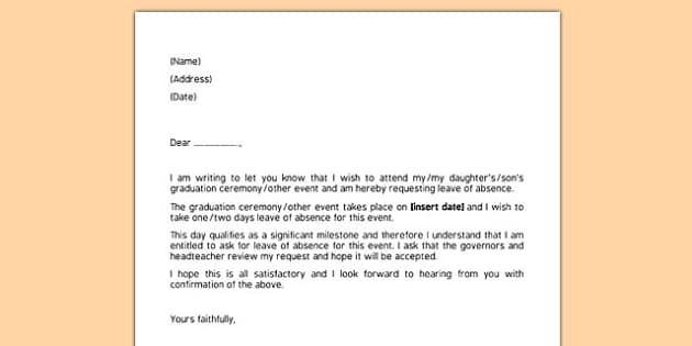 letter example for a leave of absence