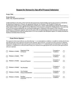 example of sign off form