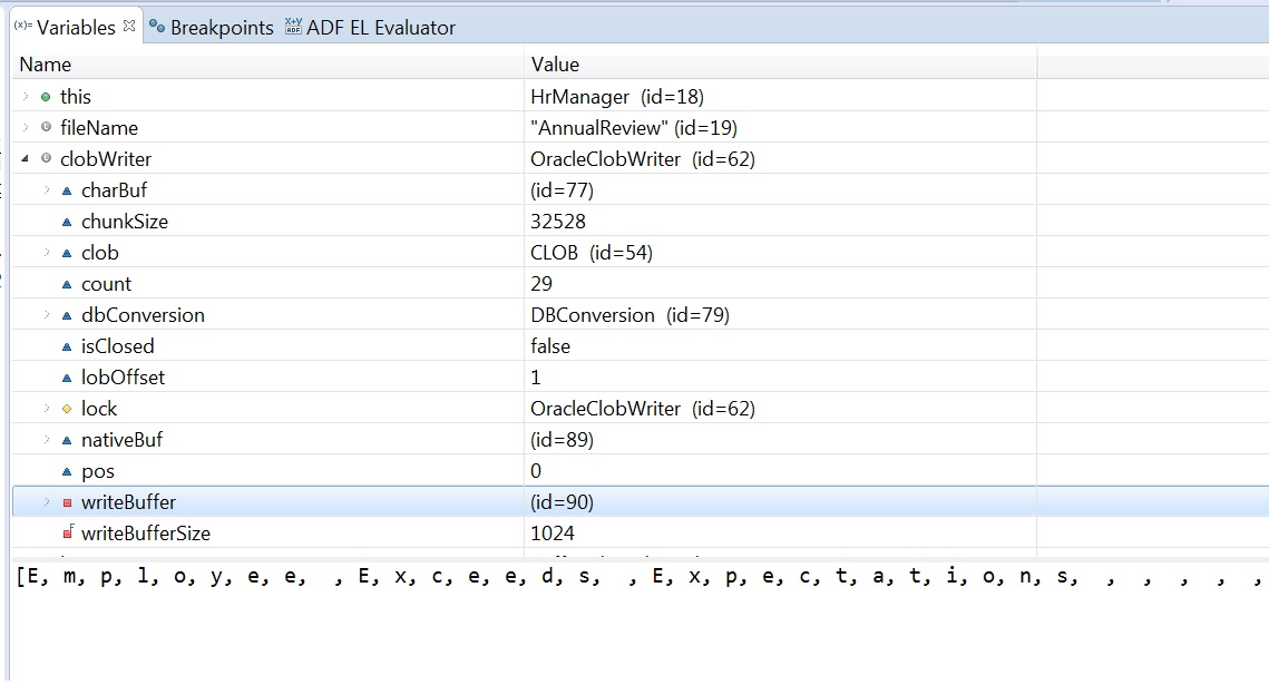 clob datatype in oracle example