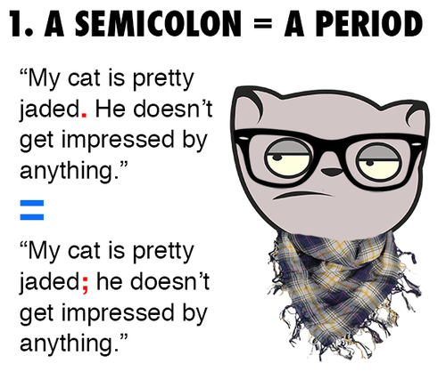 example how to use a semicolon