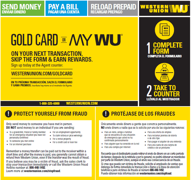 western union transfer number example