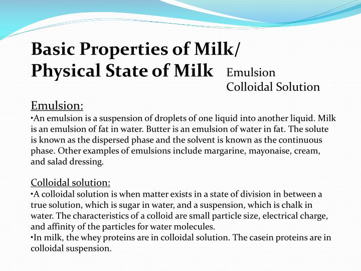 milk is an example of suspension