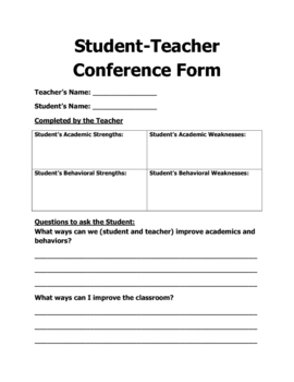 example of student teacher conference