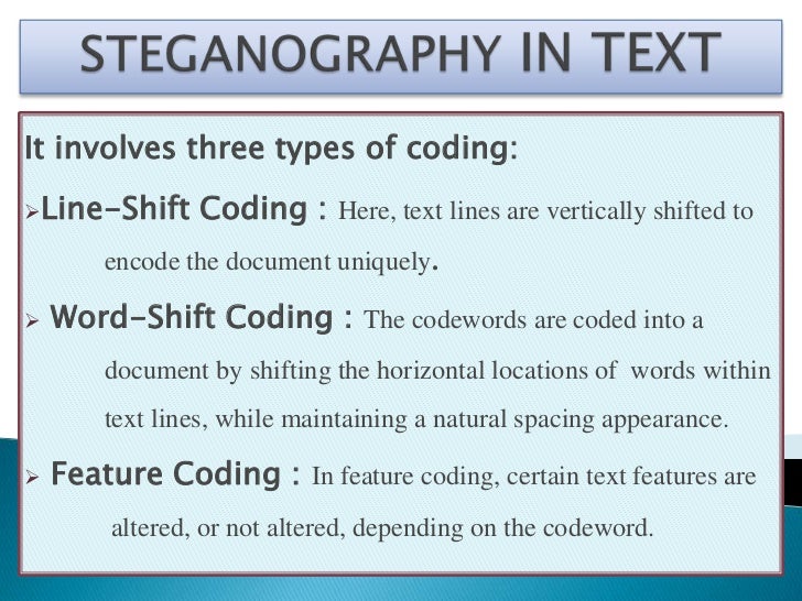 plaintext steganography with line shifting example
