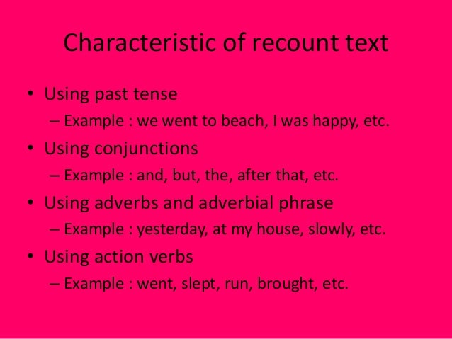 definition of recount text and example