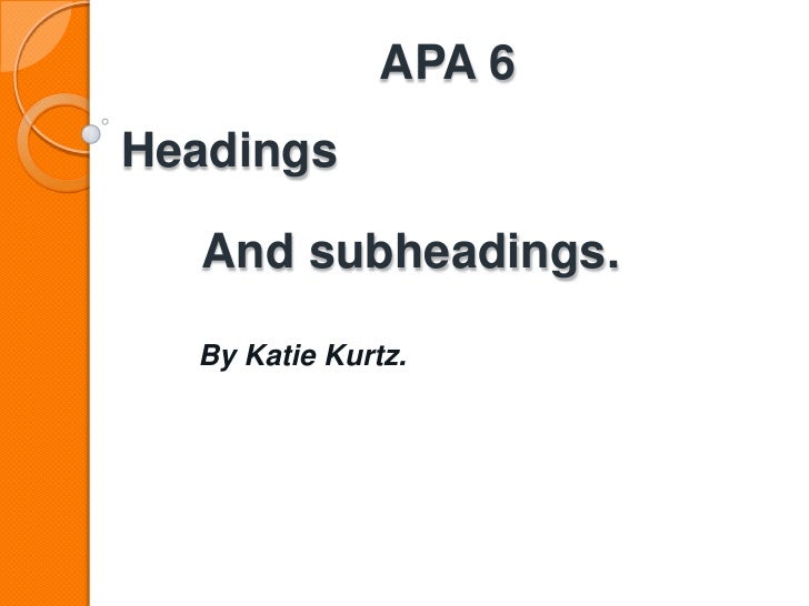 example of apa paper with headings and subheadings