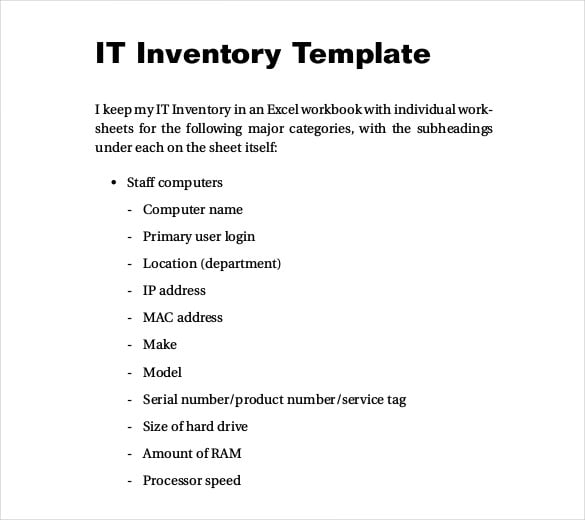 example of audit program for inventory
