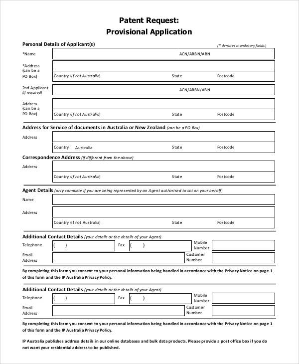 example of patent application uspto