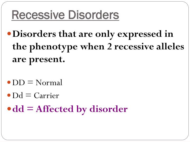 example of recessive genetic disorder
