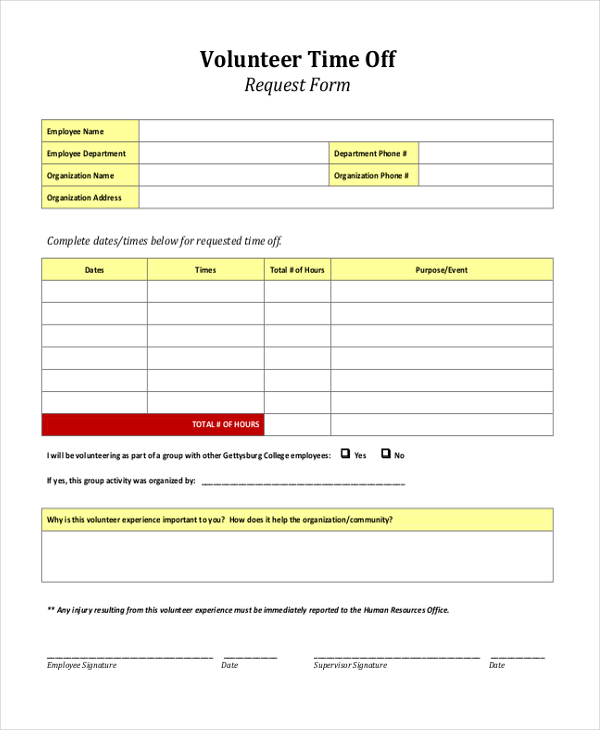 example of sign off form