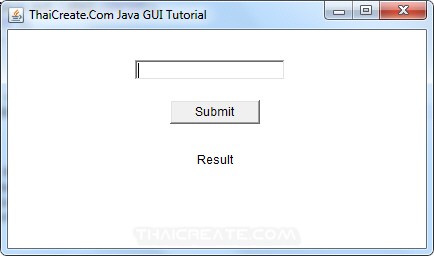example of frame text label in java