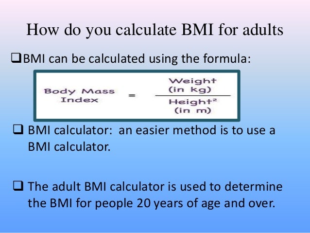 how to calculate bmi formula example