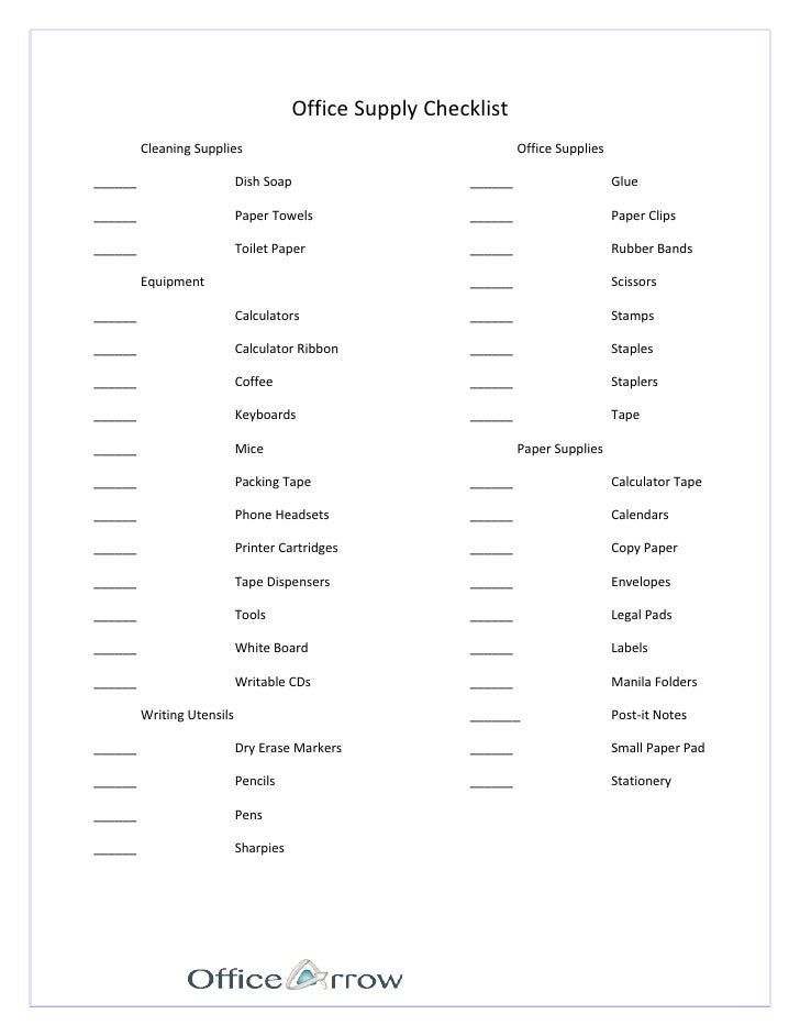 medical office supply list example