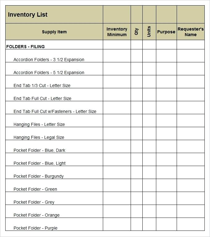 medical office supply list example