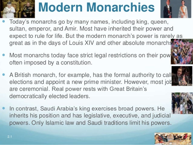 modern example of a monarchy