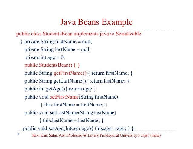simple example get and set method java