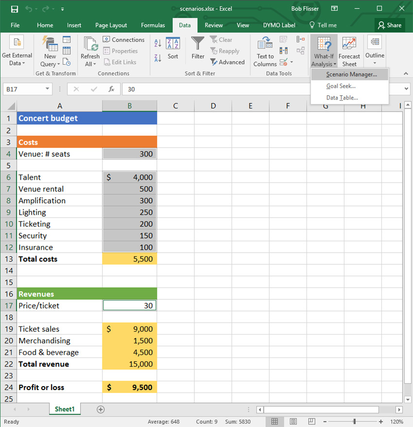what if analysis in excel example