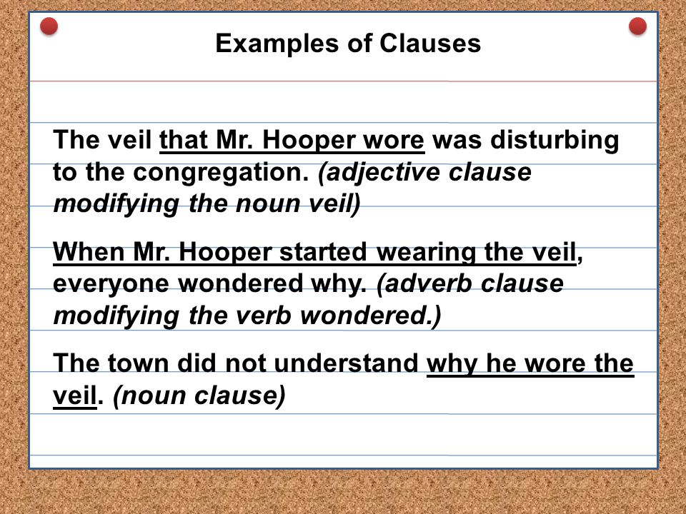 what is a subordinate clause example